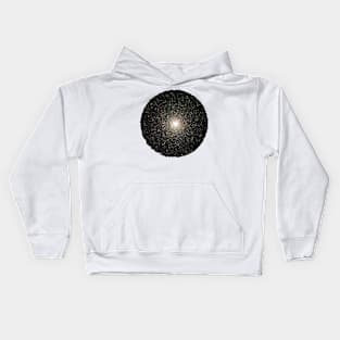 Space and Stars Scribble Circle Frame Kids Hoodie